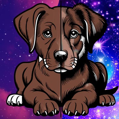 realistic dog split picture