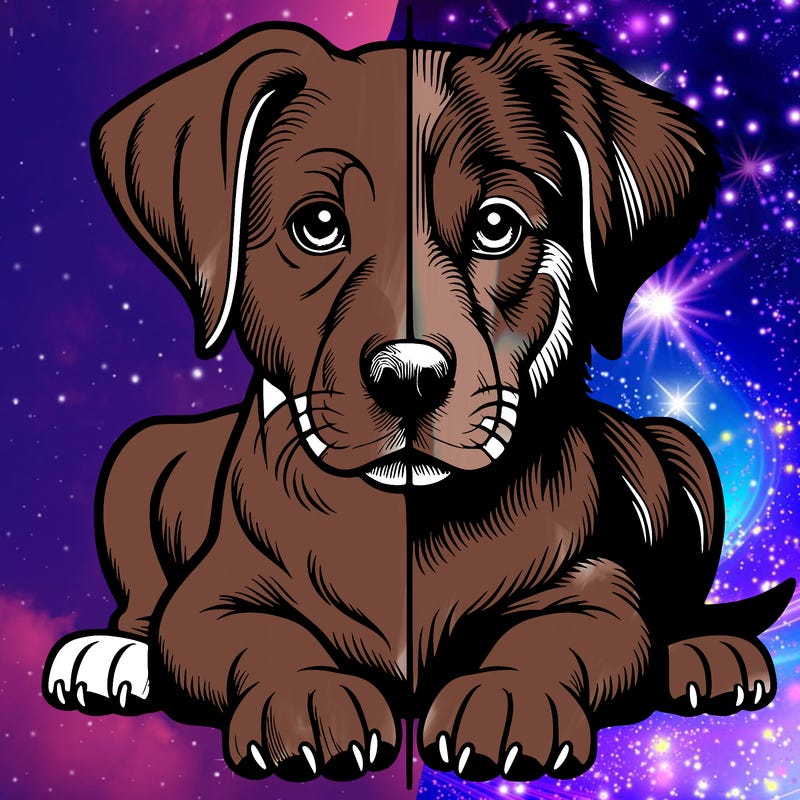 realistic dog split picture