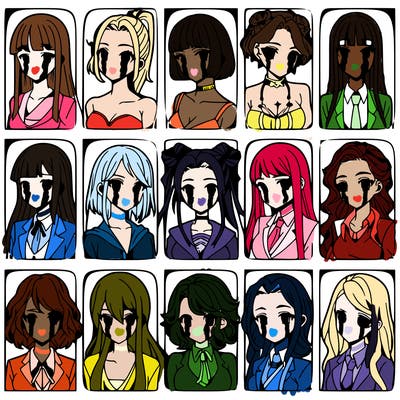 girls that look diffrent anime