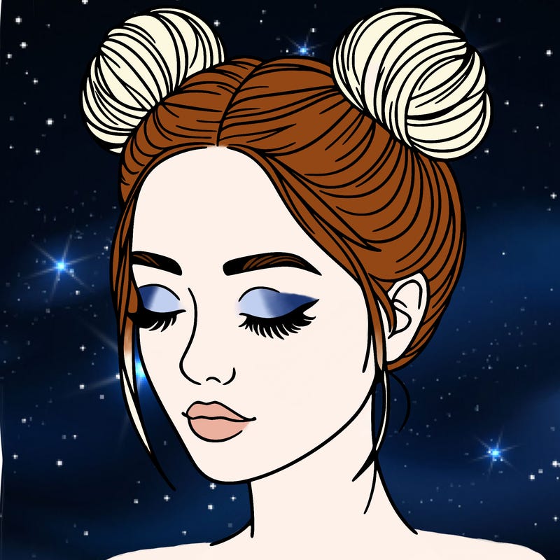 woman with hair buns