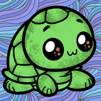 cute little animated turtle