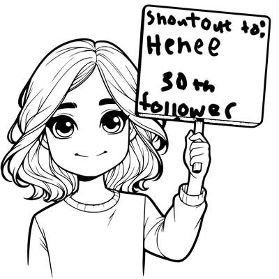 realistic girl holding up a sign