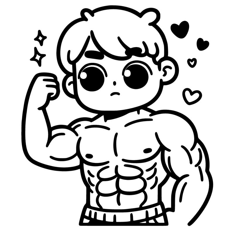 boy with no shirt on with muscles