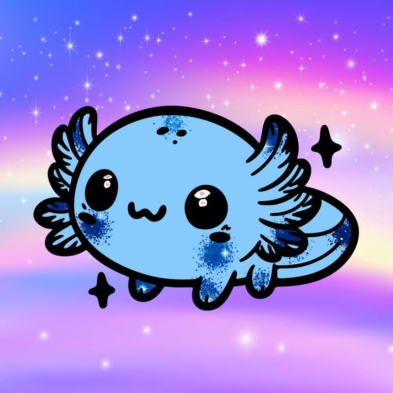 cute easy baby axolotl