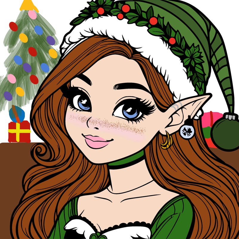 christmas girl elf realistic