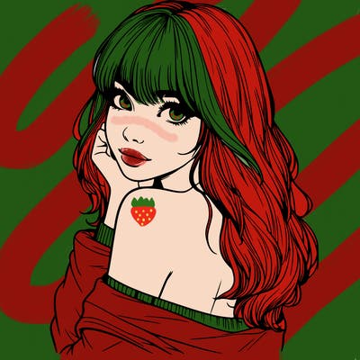 realistic girl with bangs looking over her shoulder