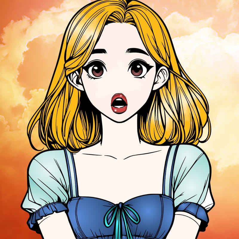 realistic girl surprised