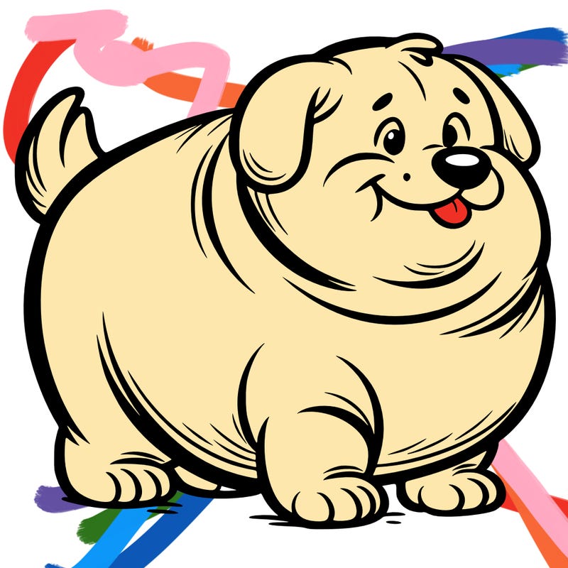a very fat dog