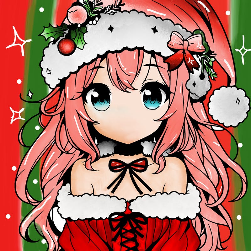 cute anime christmas girl