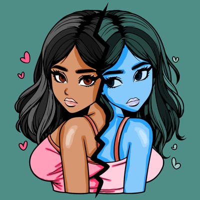 realistic girl split