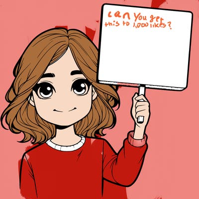 realistic girl holding up a sign