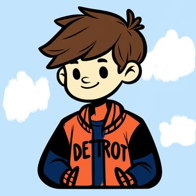 a detroit boy fan with blond hair