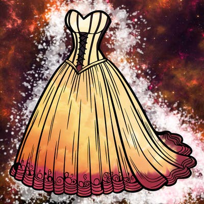 wedding dress-corset and a long and flowy skirt