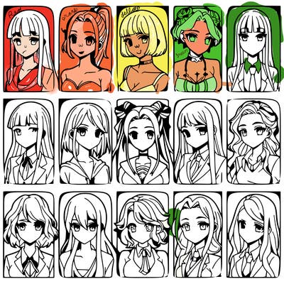 girls that look diffrent anime