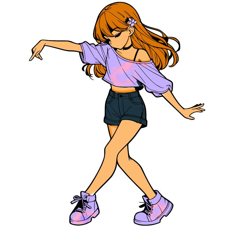 realistic girl danceing