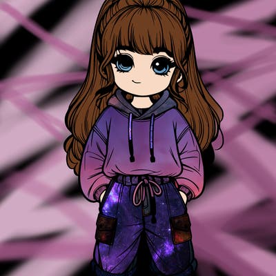realistic girl in baggy clothes