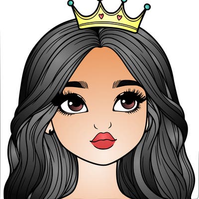 a realistic girl with a crown on