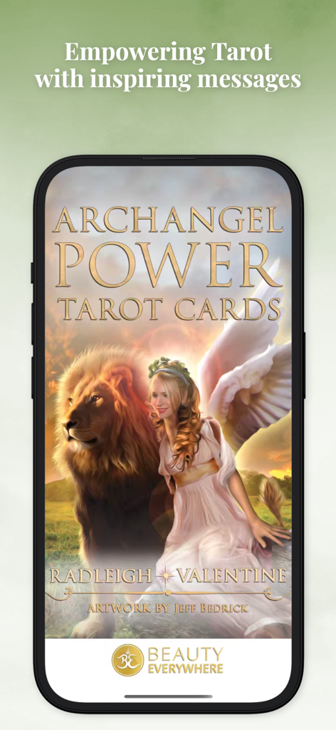 Archangel Power Tarot Cards - Archangel Power Tarot Cards app home screen with angel and lion artwork