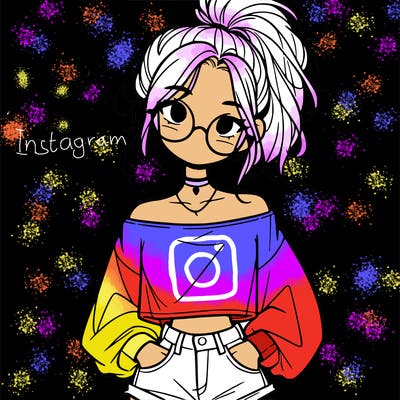 girl with a messy ponytail glasses a baggy crop top and jean shorts