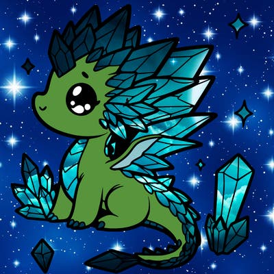 little cute crystal dragon