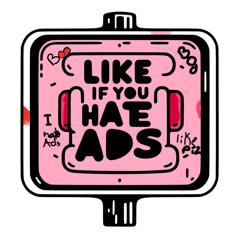 like if you hate ads  sign