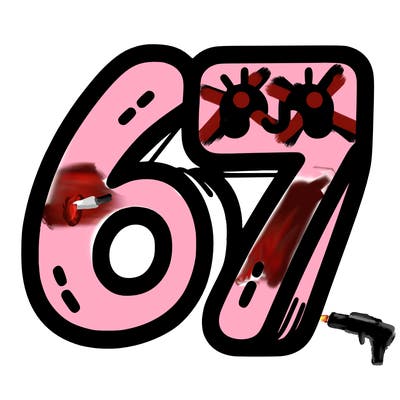 the numbers 67