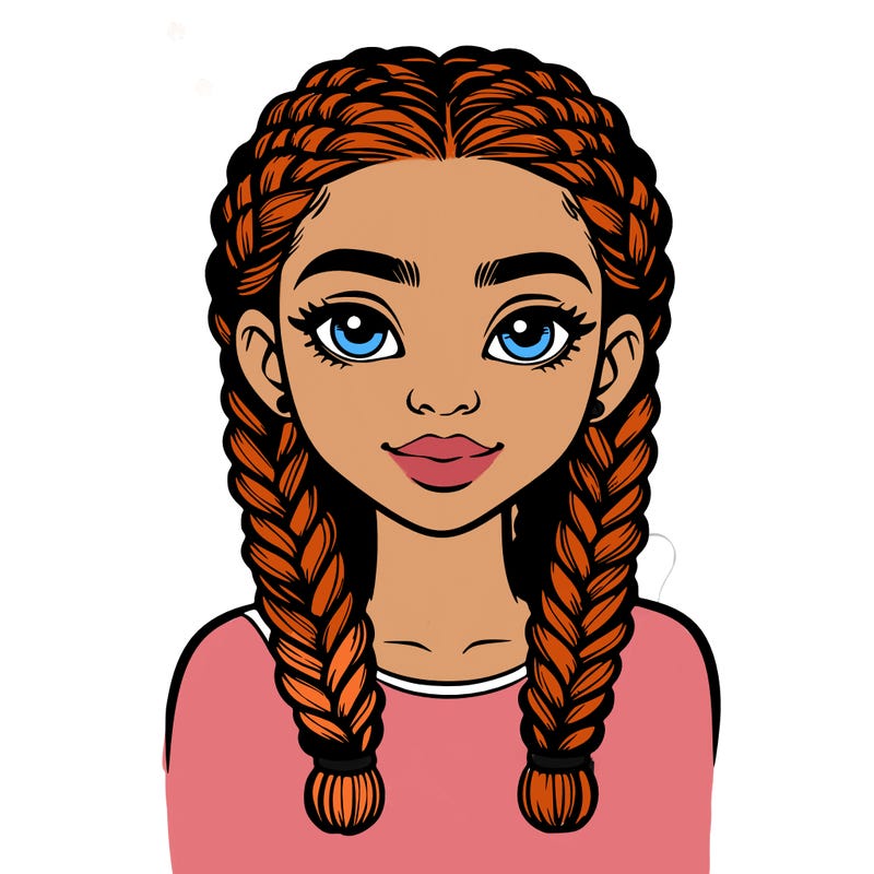 realistic girl with braids