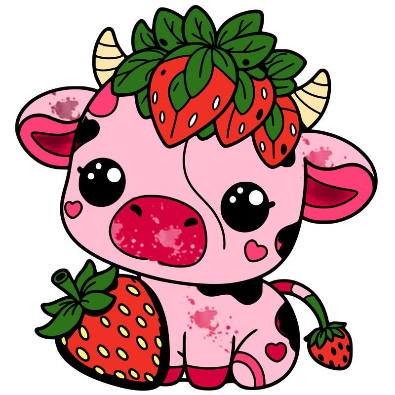 cute strawberry cow