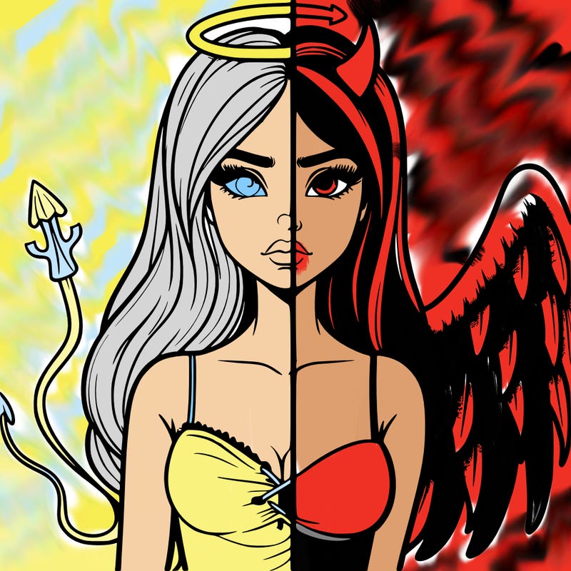 devil vs angel realistic girl