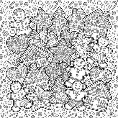 Unleash your artistic flair with this delightful gingerbread cookie coloring page, designed especially for teens. Explore a world of intricate icing patterns and festive shapes, perfect for a cozy creative session.