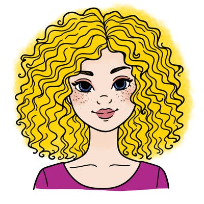 woman with curly hair