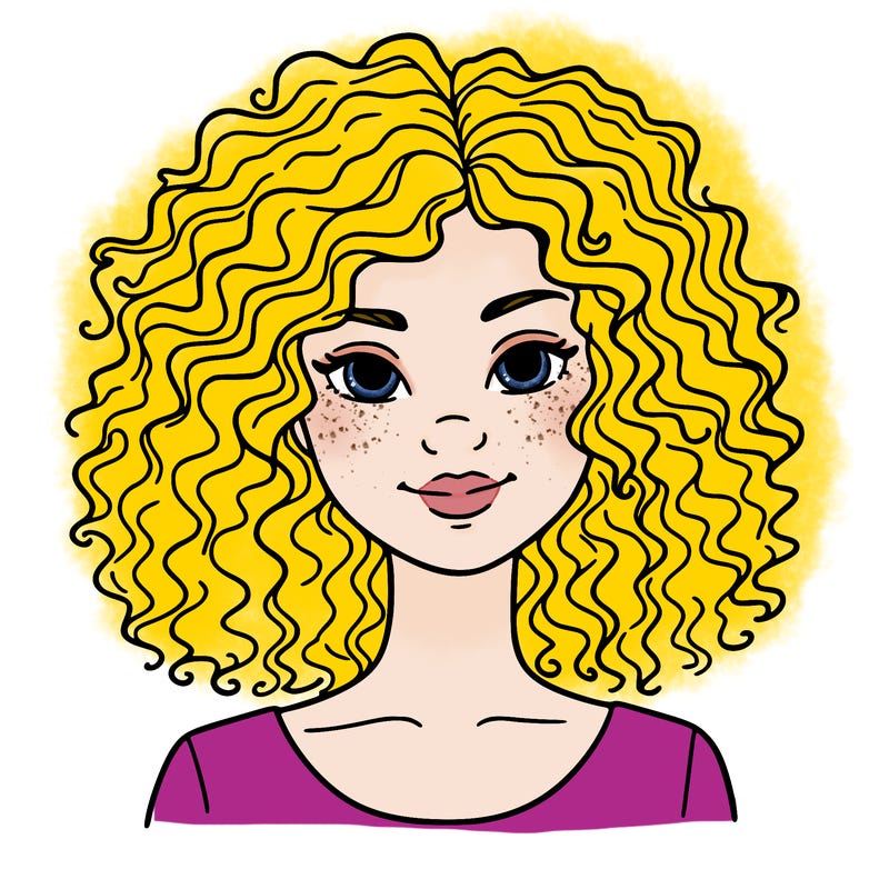 woman with curly hair