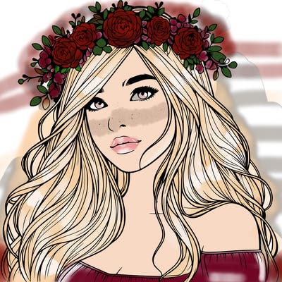 realistic girl with flower crown