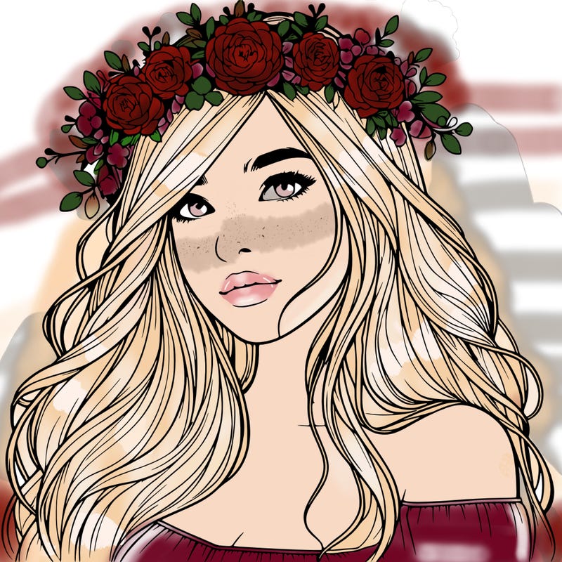 realistic girl with flower crown