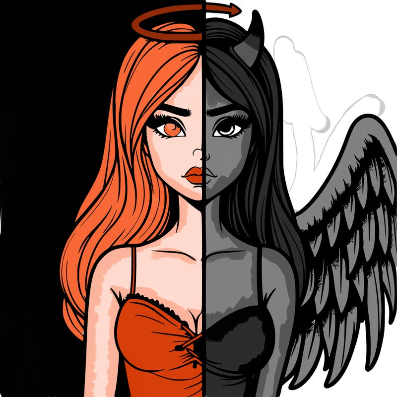 devil vs angel realistic girl