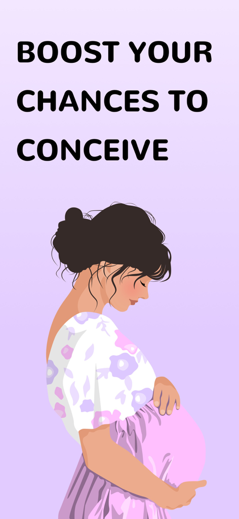 Illustration of a pregnant woman with the text boost your chances to conceive