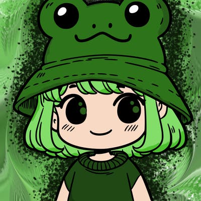 girl with frog hat