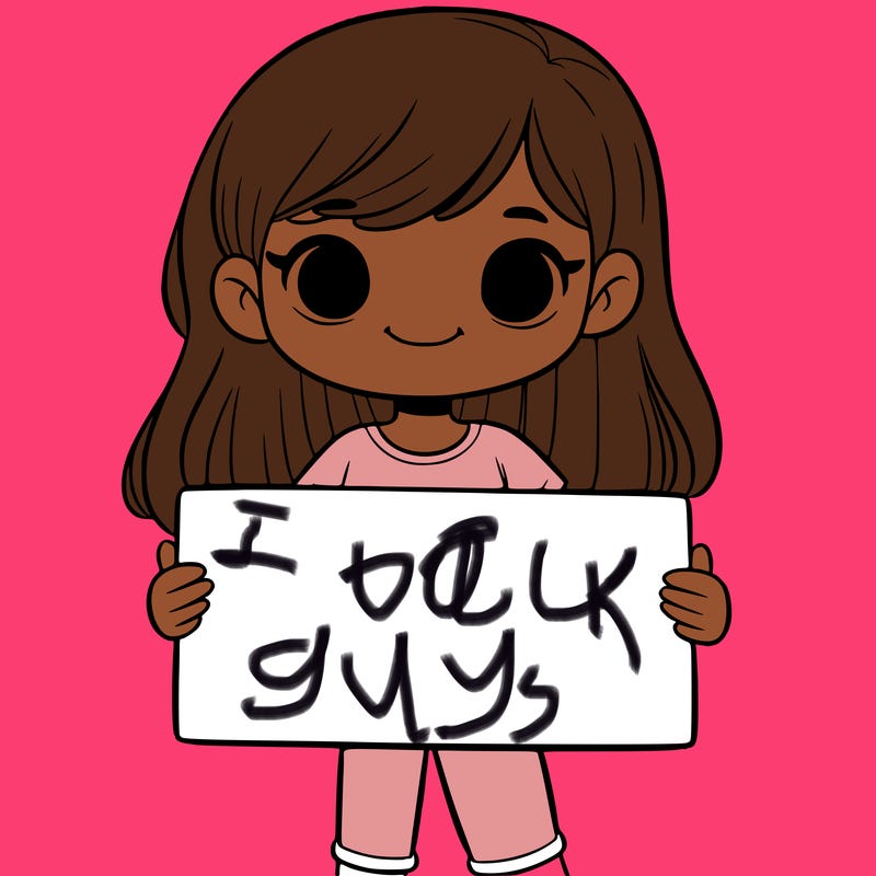 girl holding lank sigh