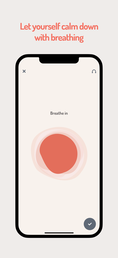Safe Place - Guided breathing exercise interface in the Safe Place app