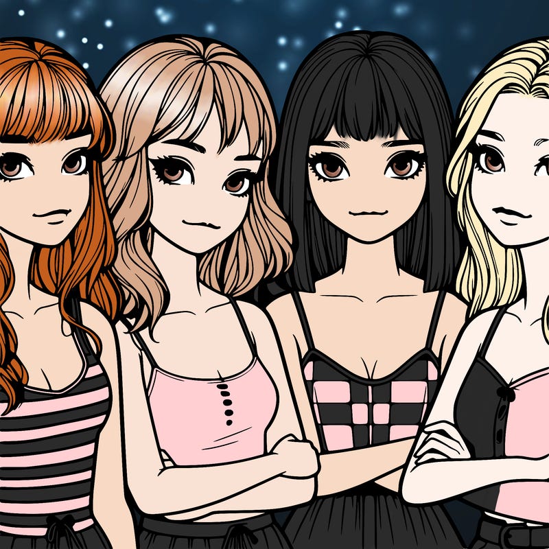 four realistic girls