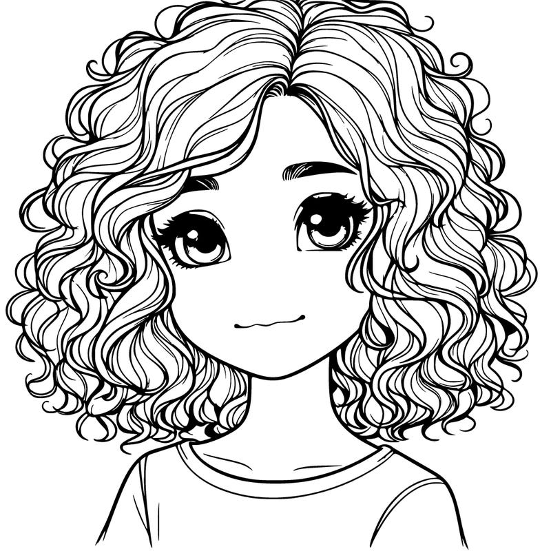 realistic girl with curly hair
