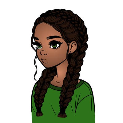 realistic girl with braids