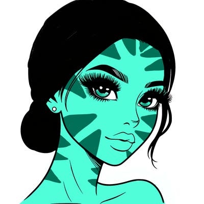 realistic girl with lashes