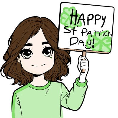 realistic girl holding up a sign