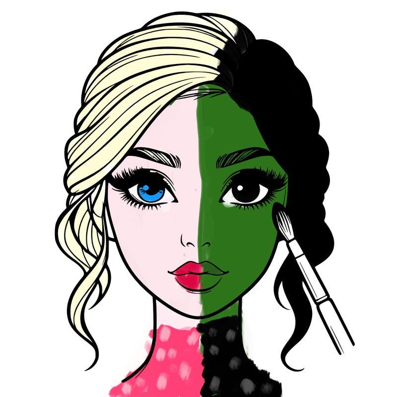 realistic person with makeup