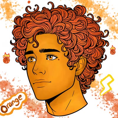 realistic guy with curly hair