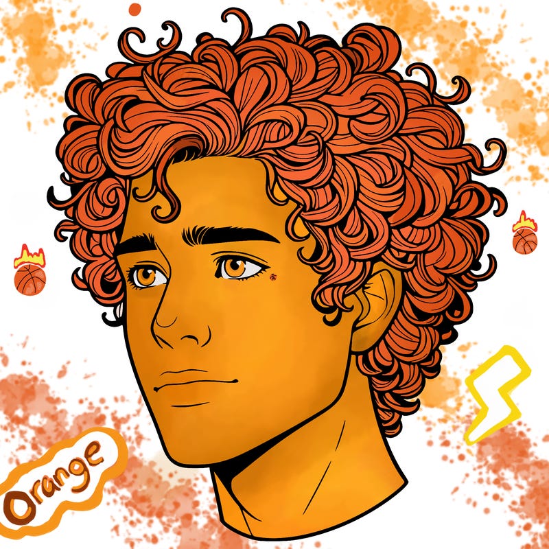 realistic guy with curly hair