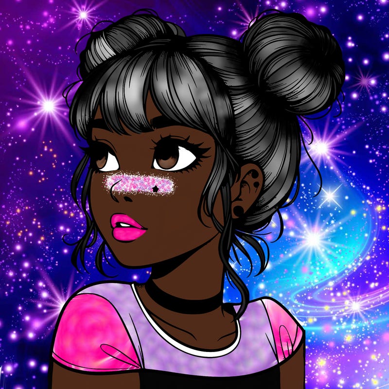 realistic girl with spacebuns