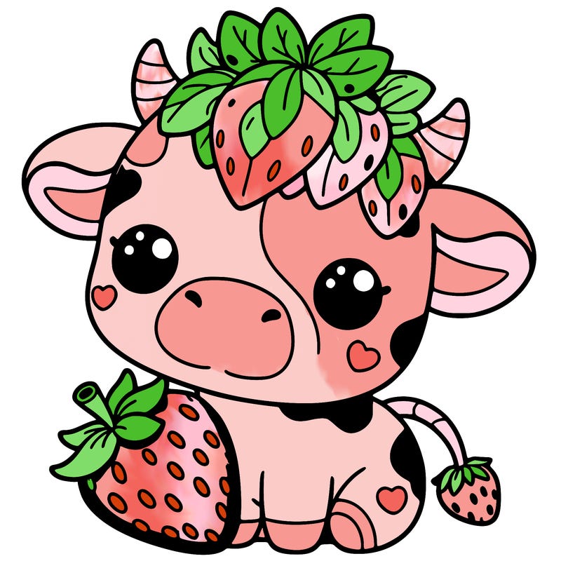 cute strawberry cow