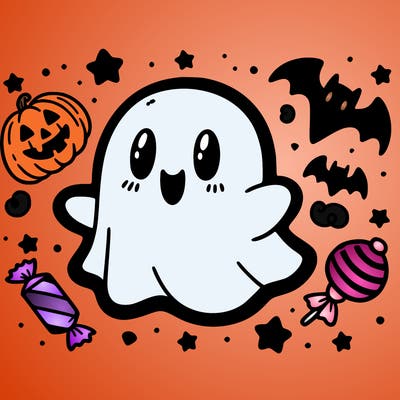 halloween cute little ghost